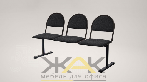 Многоместная секция Квинт С (3х-местная,черный муар) Многоместная секция Квинт С (3х-местная,черный муар)